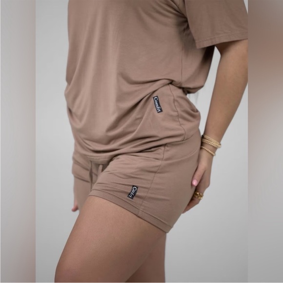 Comfrt Pants - Comfrt Cloud Shorts Sleepwear Casual Shorts in Mocha Brown Unisex Large
